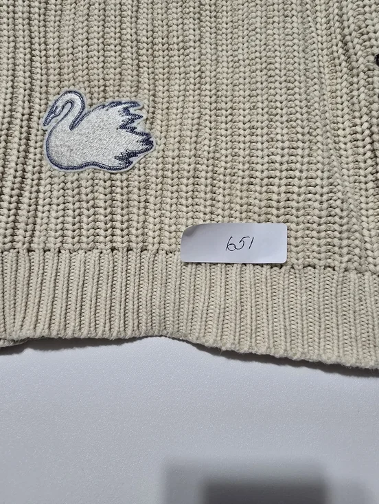 The Great. Collegiate Cardigan Knit Crew Neck Long Sleeve Size L - Picture 9 of 9